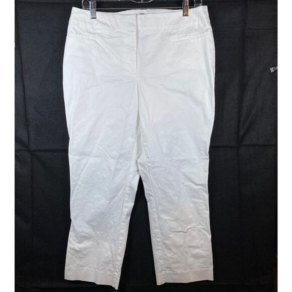 Ann Taylor Womens Pants White Factory Ankle Career Workwear Professional 8 - Picture 1 of 14